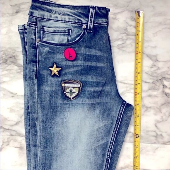 Rocks & Indigo hi-rise skinny jeans with  patches - Picture 11 of 11